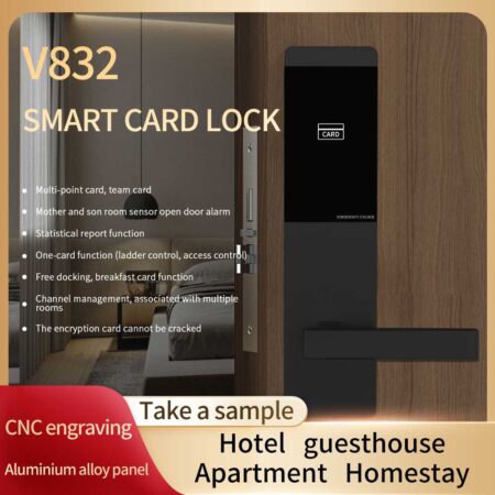 V832 Stainless Steel hotel card-swiping lock TTLOCK HOTEL Smart Door Lock Mobile Intelligent Doorlock Apartment Digital Keyless Lock