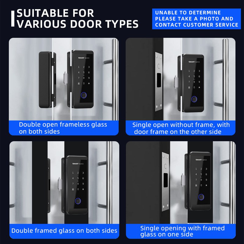 fingerprint glass door lock
